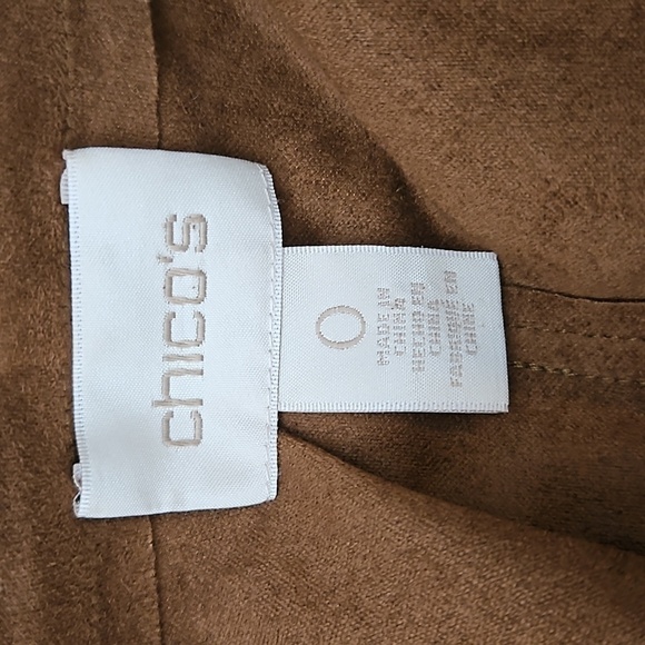 Chico's Faux Suede Open Front Vest Brown Size Small - Picture 3 of 5